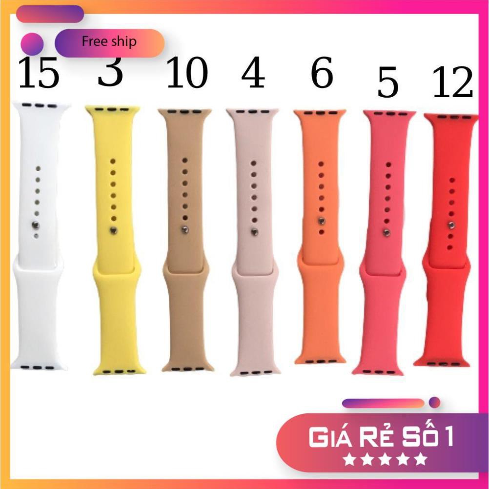 Dây Ap Watch  Freeship  Dây Đồng Hồ Thông Minh Ap Watch Silicon 15 Màu ⚡ Series 5/4/3/2/1 ⚡ 38mm/40mm &amp; 42mm/44mm