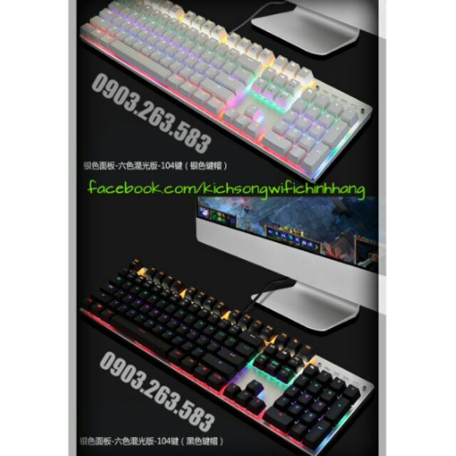 👑Bàn Phím Cơ Zero E-Sports Gaming Gear Led Rainbow Fullsize 104 phím