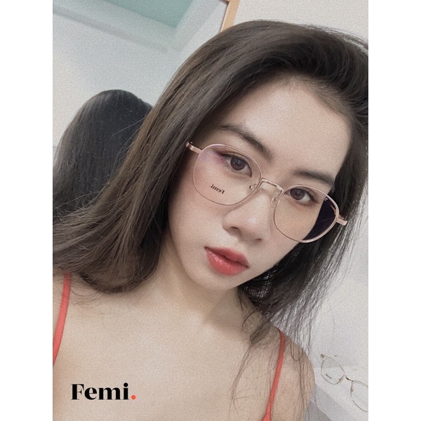Gọng kính Tròn Femi Winky chống ánh sáng xanh, gọng chính hãng kính cận nam nữ cao cấp