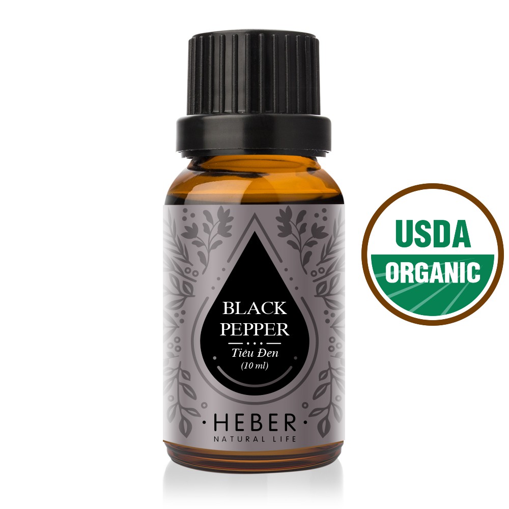 Tinh Dầu Tiêu Đen Black Pepper Heber Natural Life, Cao Cấp Nhập Khẩu, Thiên Nhiên Nguyên Chất, Chai 10ml/30ml/50ml