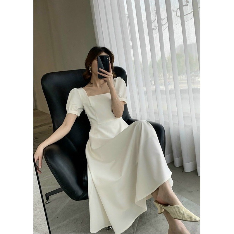 [Mã FATHANG5 giảm 10K đơn 50K] Đầm cổ vuông 3 màu (kèm hình thật) | BigBuy360 - bigbuy360.vn