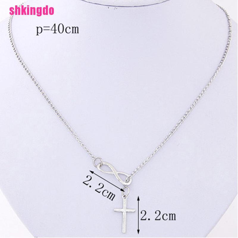 Vòng cổ mạ bạc hình chữ thập thời trang thanh lịch