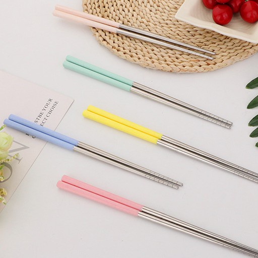 Đũa Ăn Lt999 Làm Từ Thép Không Gỉ 304 Chống Bỏng Nhiều Màu Sắc dễ Thương