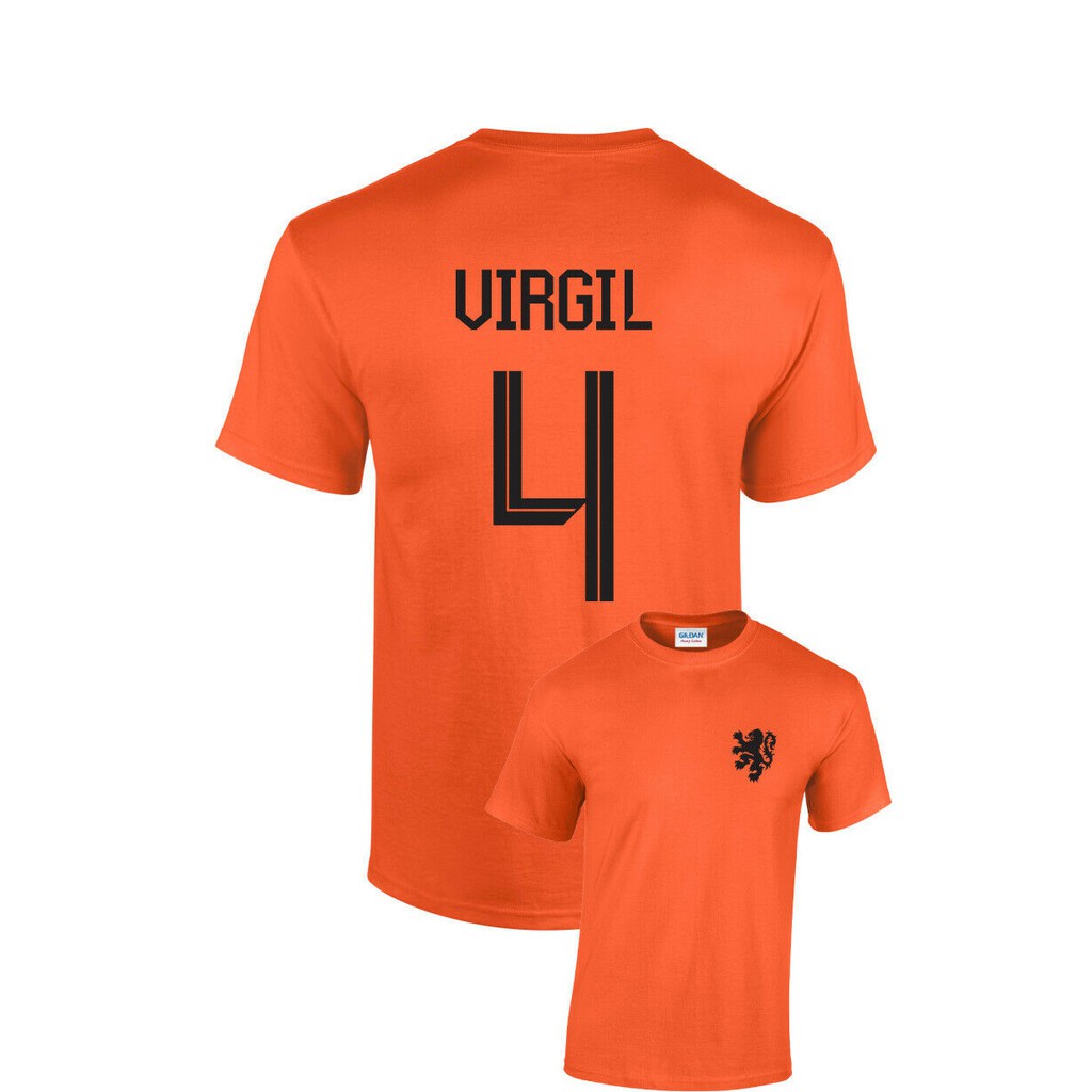 Áo Thun Nam In Chữ Virgil Van Dijk Holland Netherlands Số 4 Cá Tính