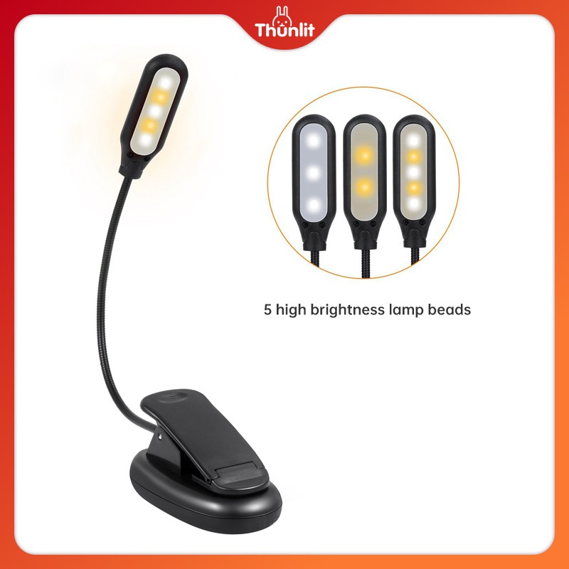 Đèn LED Thunlit 3 màu thay đổi theo nhiệt độ sạc USB tiện dụng