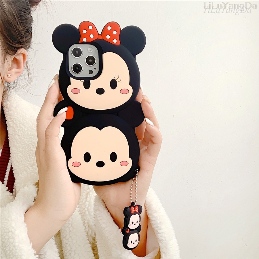 Ốp Điện Thoại Silicon Dẻo Họa Tiết Hoạt Hình Mickey Minnie Cho iPhone 6 6s 7 8 Plus X XR XS 11 12 Mini Pro Max SE 2020