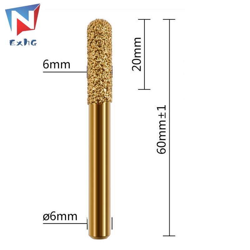 Mũi Khoan Mài Kim Cương 6mm Thông Dụng Cho Máy Khoan/Đá/Kim Cương