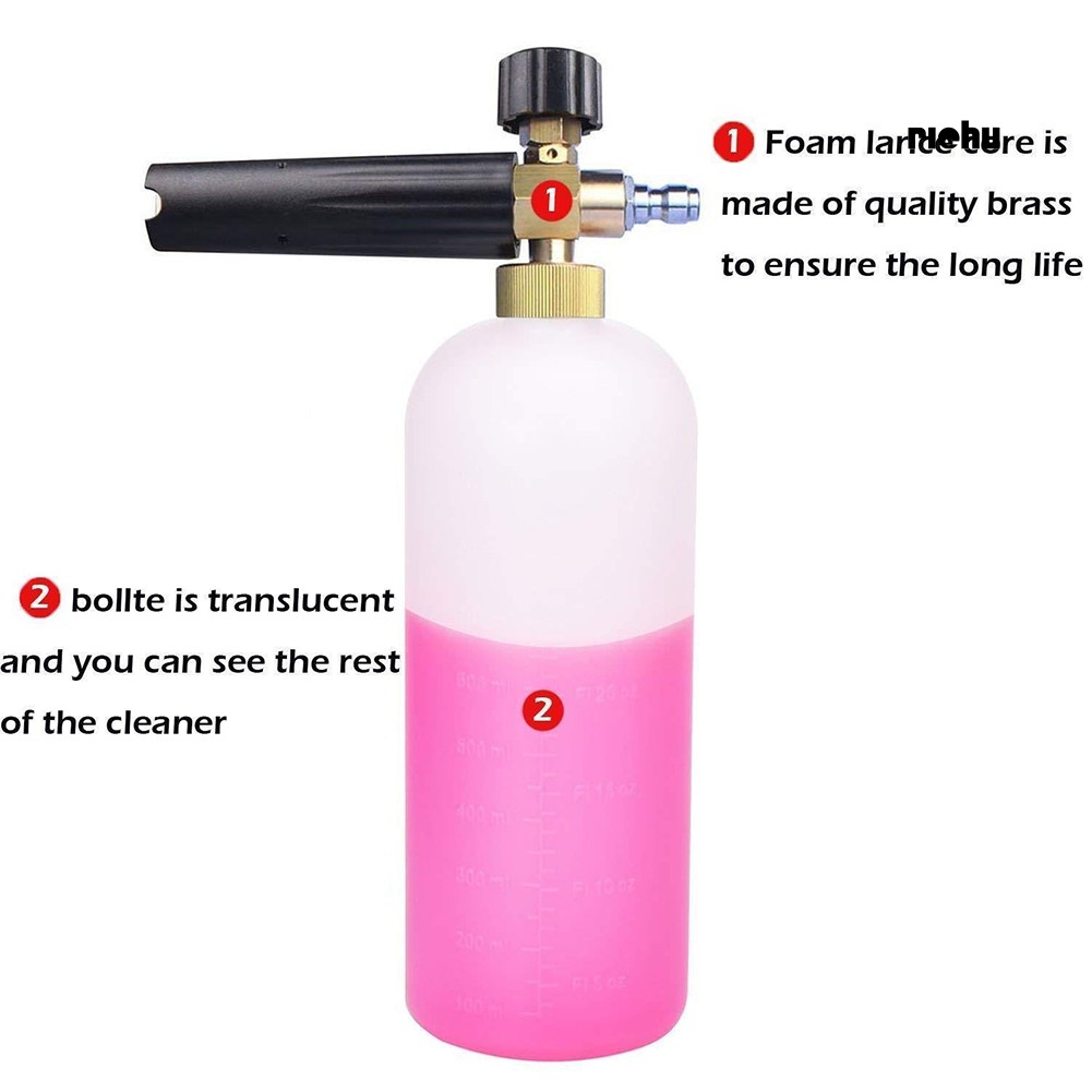 Bình Xịt Bọt Tuyết Rửa Xe Hơi RI + Đai Ốc Xoay Điều Chỉnh Được Kèm Bình Đựng Xà Phòng 1L