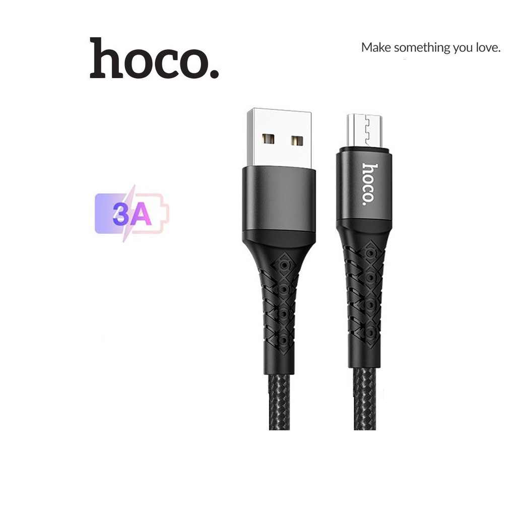 Cáp sạc Hoco DU19 Micro sạc nhanh 3A dây Nylon cao cấp cho Android chiều dài 1M
