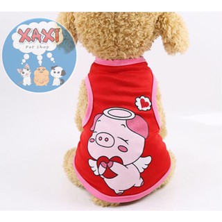 Áo thun hình heo hồng dành cho chó mèo - XaxiPet
