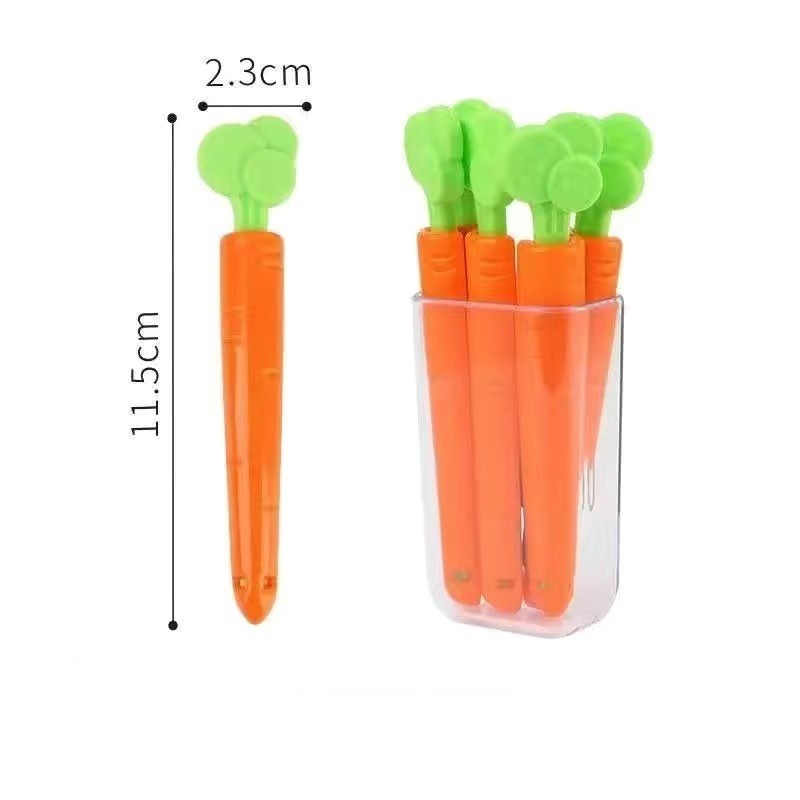 Set 5 kẹp miệng túi đựng thực phẩm thiết kế củ cà rốt đơn giản dễ thương
