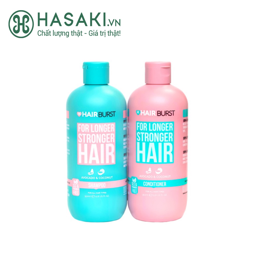 Bộ Dầu Gội &amp; Dầu Xả HAIRBURST Hỗ Trợ Mọc Tóc Món Avocado &amp; Coconut For Longer Stronger Hair 350ml X 2