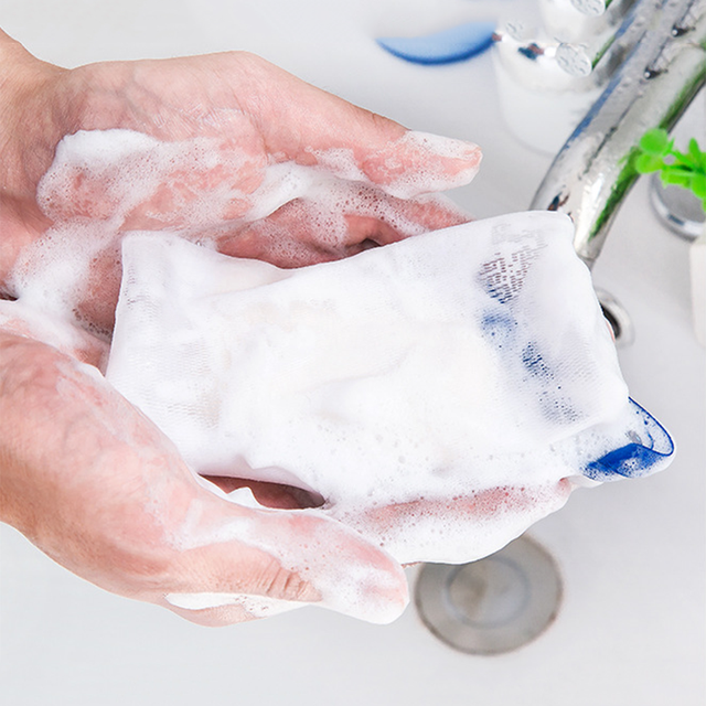 Túi lưới đựng xà phòng tạo bọt gọn nhẹ tiện dụng cho nhà tắm gia đình