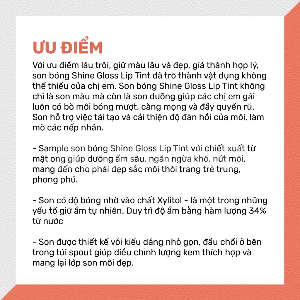Son Tint Bóng, Siêu Lì, Căng Mọng Môi Hàn Quốc Beausta-Shine Gloss Lip Tint- Cherry Red 4ml | BigBuy360 - bigbuy360.vn