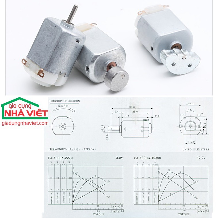 Động cơ tạo rung motor 3V F130 gắn cục rung | BigBuy360 - bigbuy360.vn