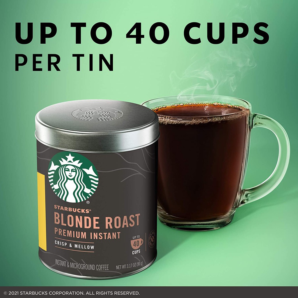 Cà phê Starbucks hòa tan 100% cà phê Arabica, hộp 90 gram [Hàng Mỹ]