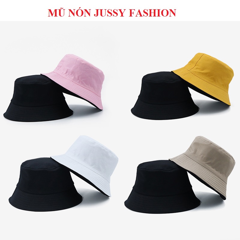 Mũ Bucket Tai Bèo Trơn 2 Mặt 2 Màu Tiện Lợi Chất Vải Kaki Dày Mịn Thoáng Mát Phong Cách Ulzzang Form Unisex