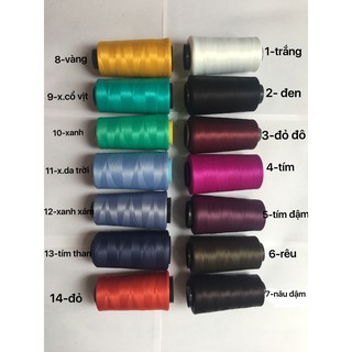 Chỉ tơ vắt sổ cuộn to 5000m-nhiều màu