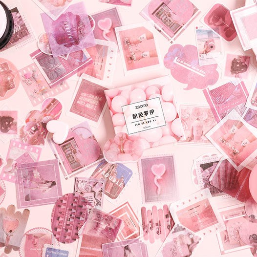 Hộp 80 miếng sticker giấy washi phong cách nhật bản