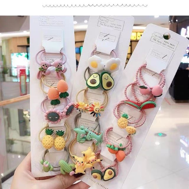Set 10 dây buộc tóc xinh xắn đủ hình cho bé