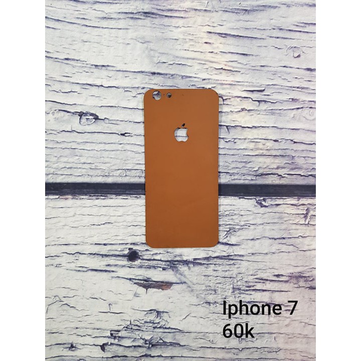 Miếng dán da skin Iphone 7 - Da vân trơn màu nâu đỏ - D35