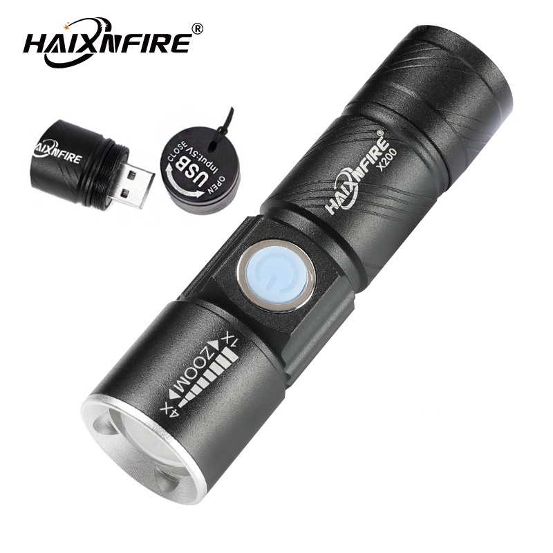 Haixnfire X200 Đèn pin 3 chế độ kiểu dáng Mini cổng USB tiện dụng khi du thumbnail