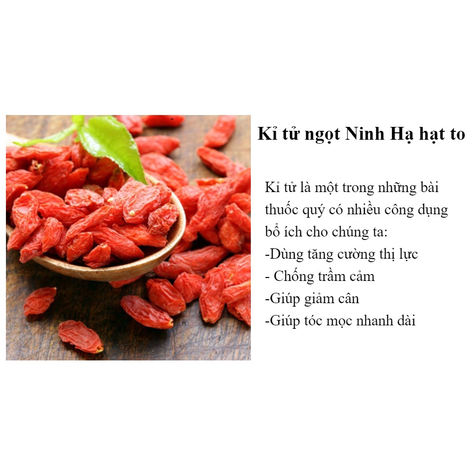 Kỷ Tử Ngọt Hữu Cơ SallyFood 250g 100g 50g Câu Kỷ Tử Đỏ Ninh Hạ Sấy Khô Dẻo Hàng Loại 1 Dưỡng Nhan Sỉ Nông Sản Quê Sạch