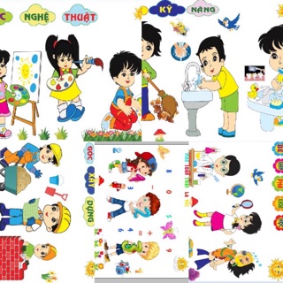 Combo 5 bộ tranh góc mầm non (mẫu mới)