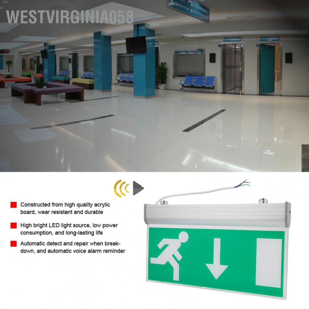 Hàng Hot Acrylic LED chiếu sáng lối thoát hiểm khẩn cấp Đèn báo sơ tán an toàn 110-220V Hàng giao ngayWestvirginia058