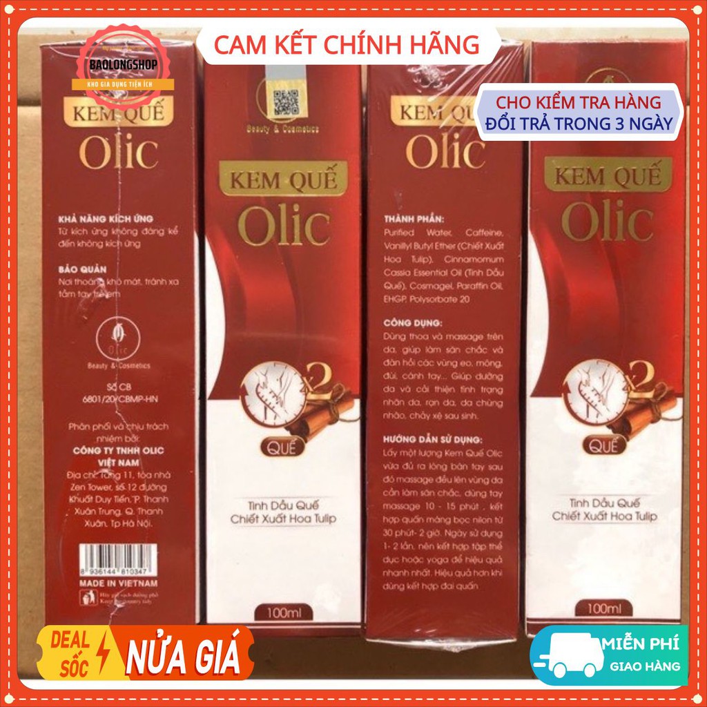 (sỉ lẻ) KEM TAN MỠ OLIC - Đánh tan mỡ thừa bụng, mông, đùi, cánh tay 100ml