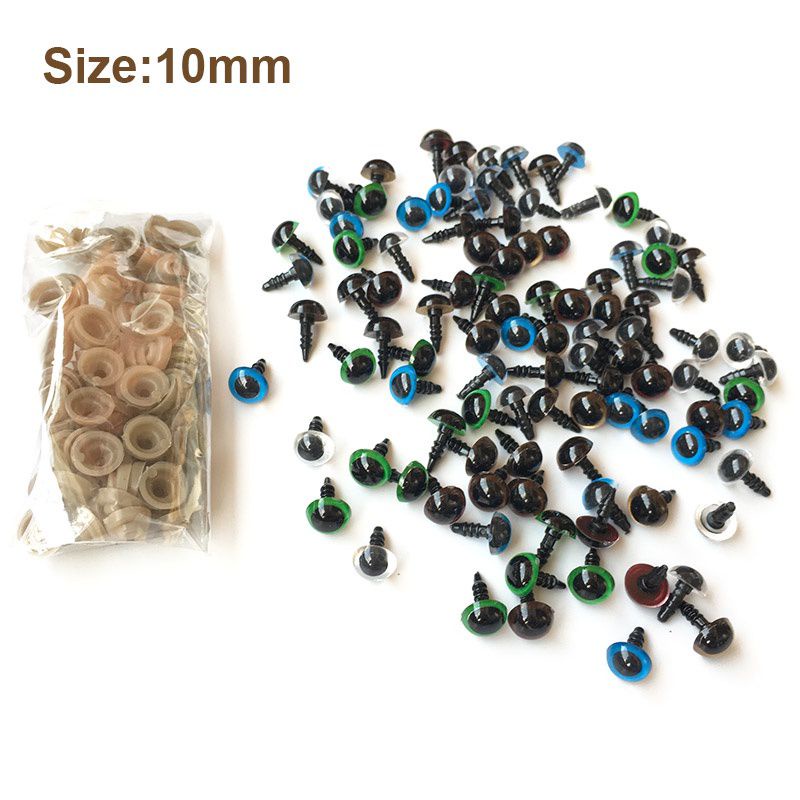 Mắt Thú Nhồi Bông 10/12/mm Bằng Nhựa Nhiều Màu Sắc