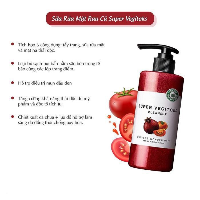 [ 300ml ] Sữa rửa mặt rau củ thải độc Super vegitoks cleanser Wonder bath Full size - 300 ml chính hãng Hàn Quốc