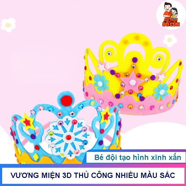 Vương miện 3D thủ công cho bé