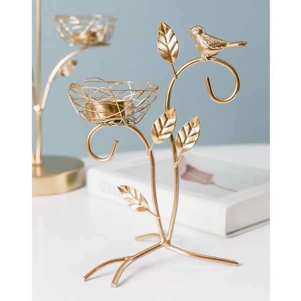 Chân nến kim loại phong cách Vintage, giá đỡ nến decor mạ vàng độc đáo, trưng bày và quà tặng