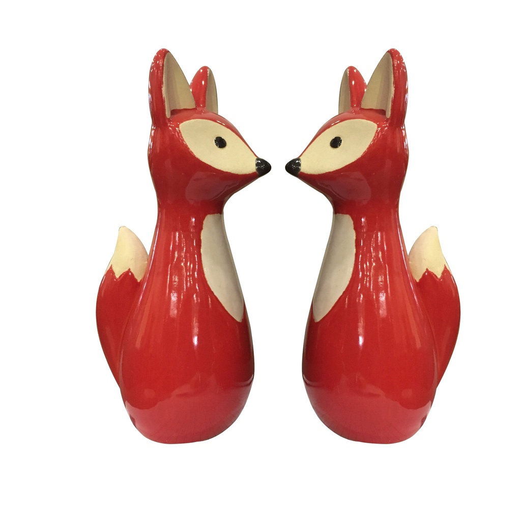 Cáo Đỏ Gốm Trang Trí Fox Decor - Chổi Xể