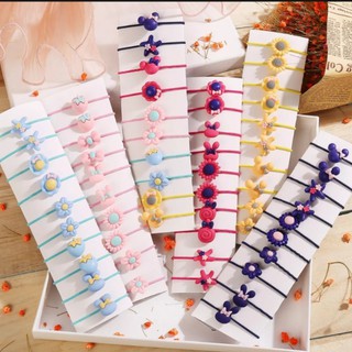Set 10 thun buộc tóc hoa quả bé gái