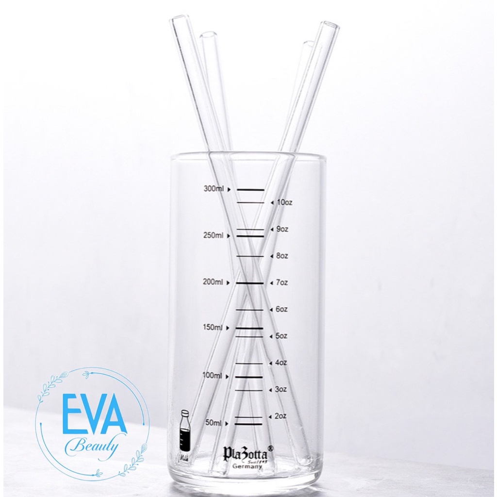 Ống Hút Thuỷ Tinh Trắng Trong Suốt Dáng Thẳng Glass Drinking Straws 18 Cm M3504