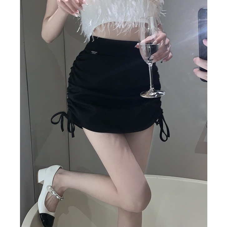Chân Váy Chữ A Lưng Cao Màu Sắc Đơn Giản Phong Cách Trung Hoa
