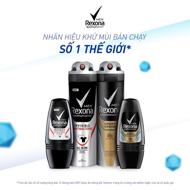 Xịt khử mùi nam Rexona Men Ice Cool 150ml ngăn ố vàng áo