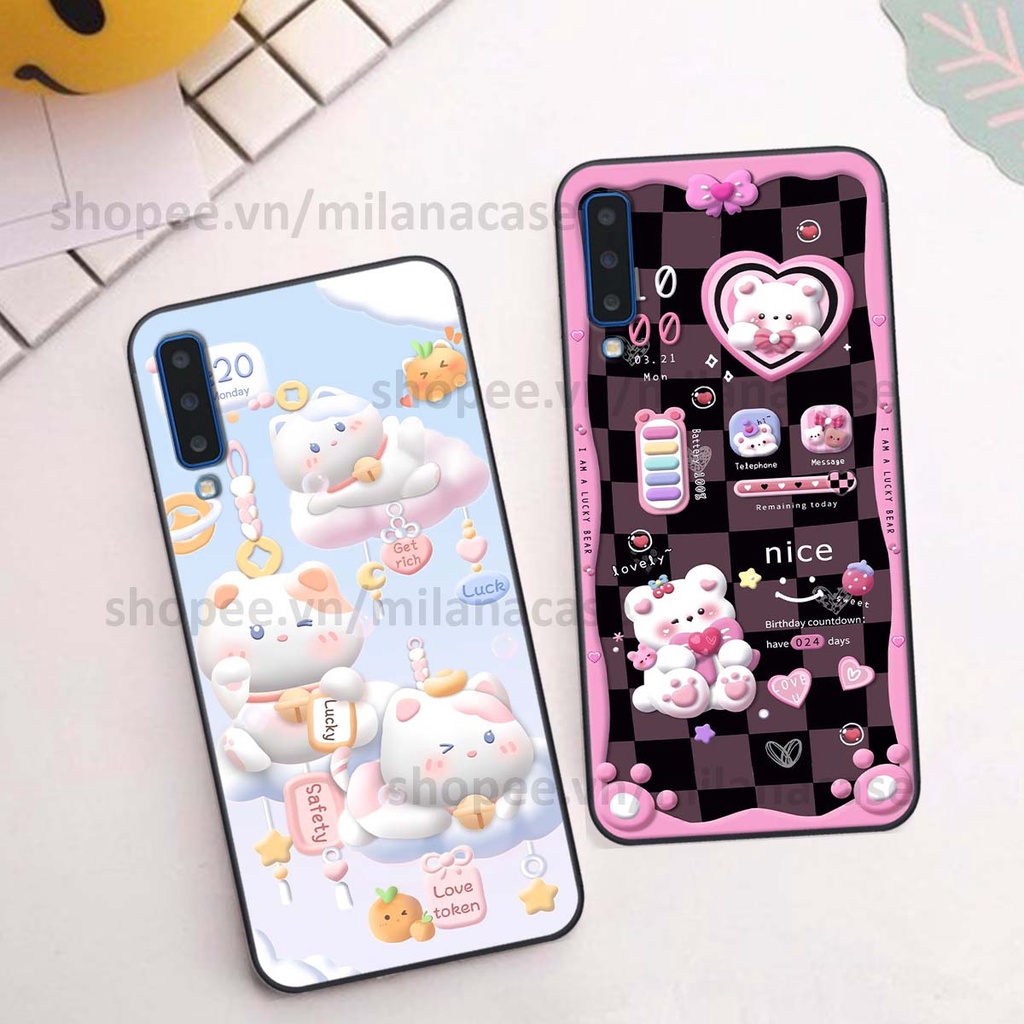 Ốp Samsung A7 2018 / A9 2018 hình đồng hồ icon gấu mèo cute cực dễ thương ngộ nghĩnh