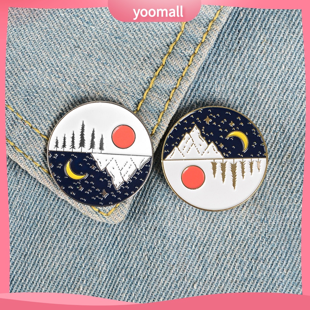 Huy hiệu cài áo họa tiết trăng lưỡi liềm ngộ nghĩnh