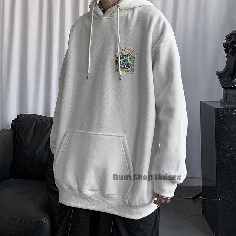 Freeship | Áo Hoodie Unisex Nam Nữ Form Rộng - HD52 - Chất Nỉ Bông Lót Lông Dày - Có Size Lớn 80kg - Màu Xanh Đá Cực Lạ | BigBuy360 - bigbuy360.vn