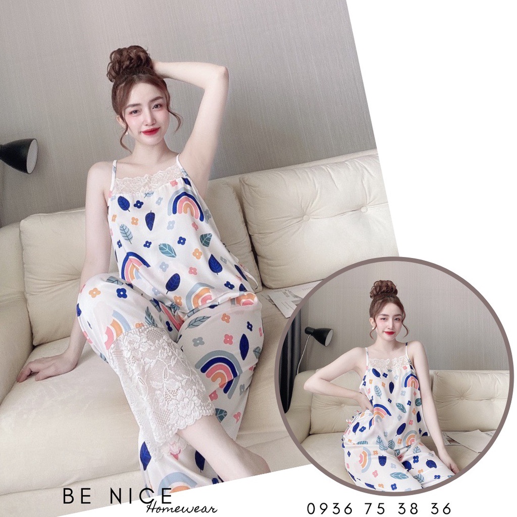 Set lụa hai dây cột nơ eo xinh xắn