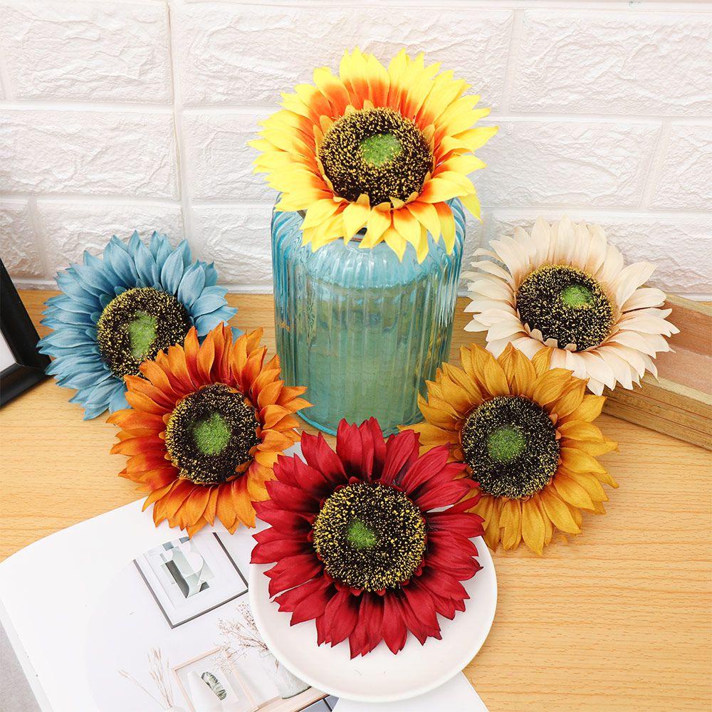 YNATURAL Hoa Hướng Dương Giả Bằng Lụa Màu Vàng Sáng Trang Trí Nhà Cửa DIY