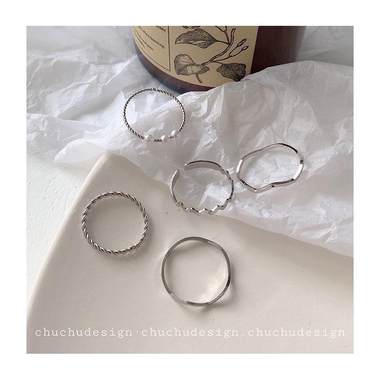 Set 5 nhẫn đeo khớp đốt ngón tay kiểu dáng thời trang dành cho nữ