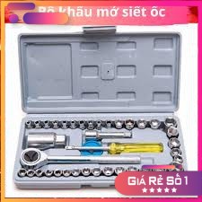 Bộ khẩu thông minh mở siết ốc và bugi 40 chi tiết (Thép không gỉ)