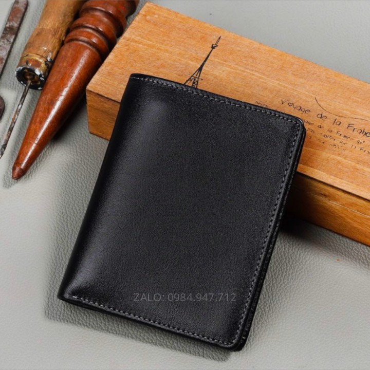 Ví Nam, Ví Da nam Da Bò 100% Nguyên Tấm Cao Cấp - Dáng Đứng - Bảo Hành 12 Tháng