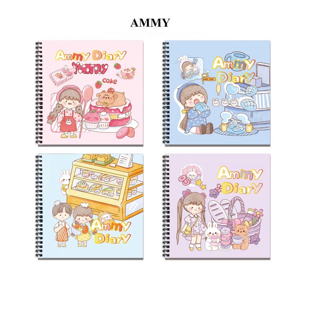 Sổ tay ô li - chuyên dùng trang trí bullet journal - Ammy và Tiểu Thố - 170mm x170mm