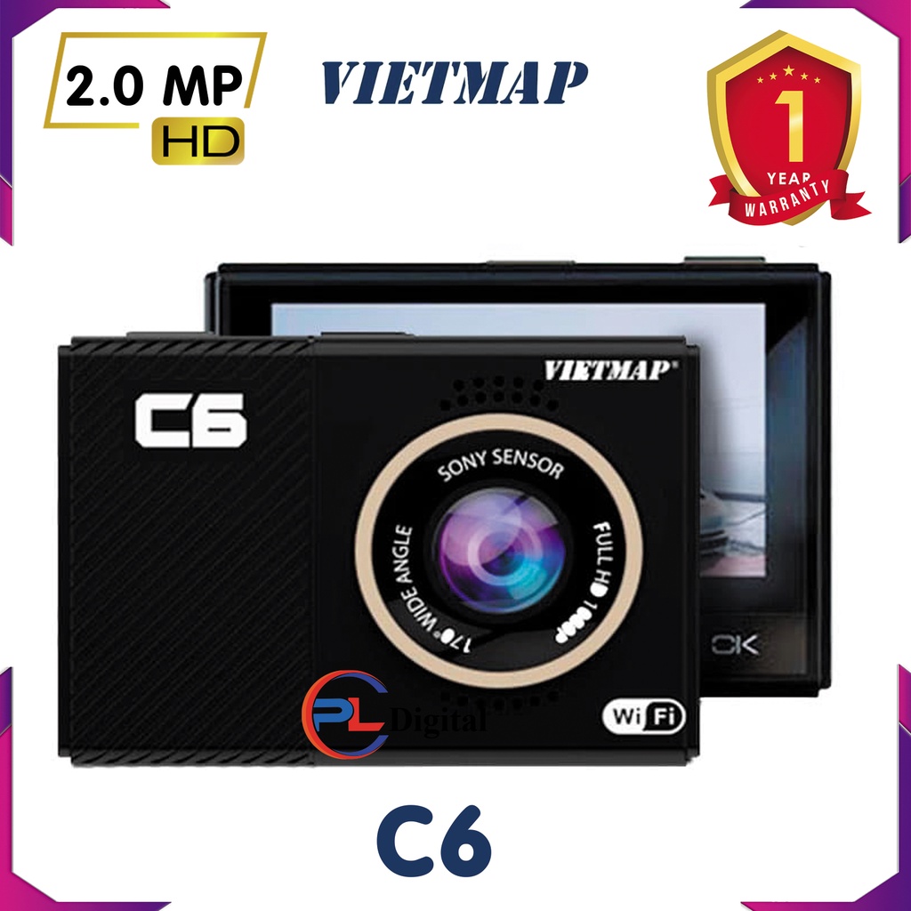 VIETMAP C6 - Camera Hành Trình Phát Wifi Truyền Dữ Liệu Qua Smartphone - Tặng Thẻ Nhớ 32GB