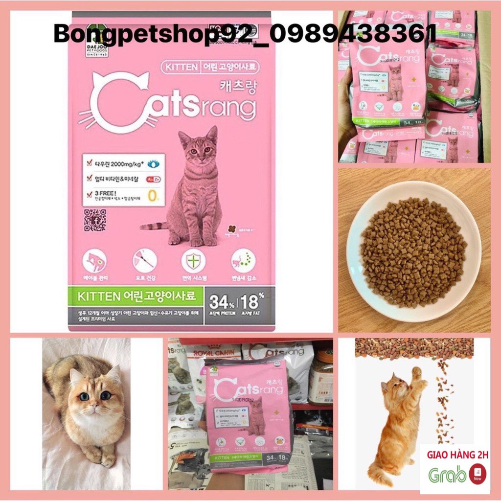 [Mã PET50 giảm 10% - tối đa 50K đơn 250K] Thức Ăn Cho Mèo, Hạt Cho Mèo, Catrang Kitten_400g